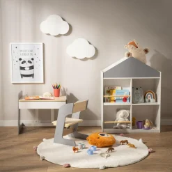 Dzieci inny Dywan okrągły z pomponami ivory 120 cm