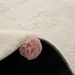 Dzieci inny Dywan okrągły z pomponami ivory 120 cm