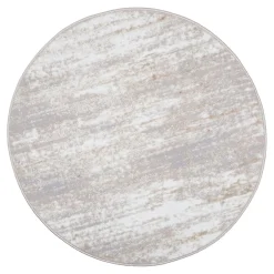 Dywan okrągły z przecieranym wzorem beżowy SALSA 100 cm
