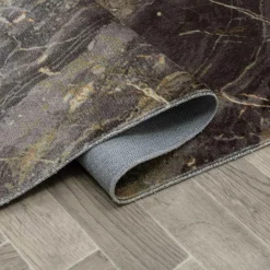 Dywany Do Prania W Pralce|Dywany Z Krótkim Włosiem| Dywan połyskujący z frędzlami złoty COSMIC 120x170 cm