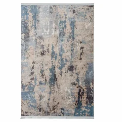 Dywany Do Prania W Pralce|Dywany Z Krótkim Włosiem| Dywan połyskujący z frędzlami niebieski COSMIC 160x230 cm