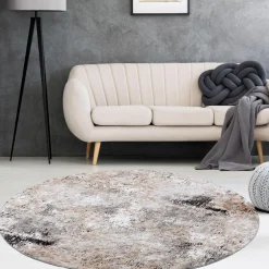 inny Dywan retro VISION, szaro-beżowy, okrągły, 120 cm