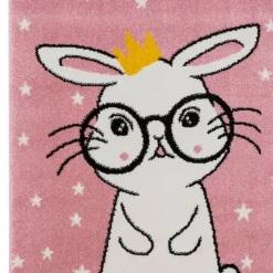 Dywany Dziecięce|Dywany| Dywan różowy w gwiazdki, królik HAPPY 160x230 cm