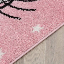 Dywany Dziecięce|Dywany| Dywan różowy w gwiazdki, królik HAPPY 160x230 cm