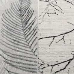 Dywany Z Krótkim Włosiem|inny Dywan szaro-kremowy w liście SUNSET 200x290 cm