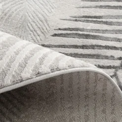 Dywany Z Krótkim Włosiem|inny Dywan szaro-kremowy w liście SUNSET 160x230 cm