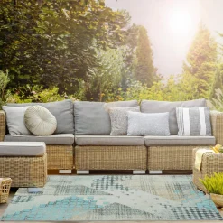 Chodniki|Dywany Zewnętrzne|inny Dywan szaro-turkusowy PATCHWORK MALTA 80x150 cm