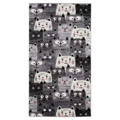 Dzieci Dywan szary, koty HAPPY 80x150 cm