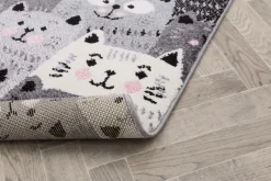 Dzieci Dywan szary, koty HAPPY 80x150 cm
