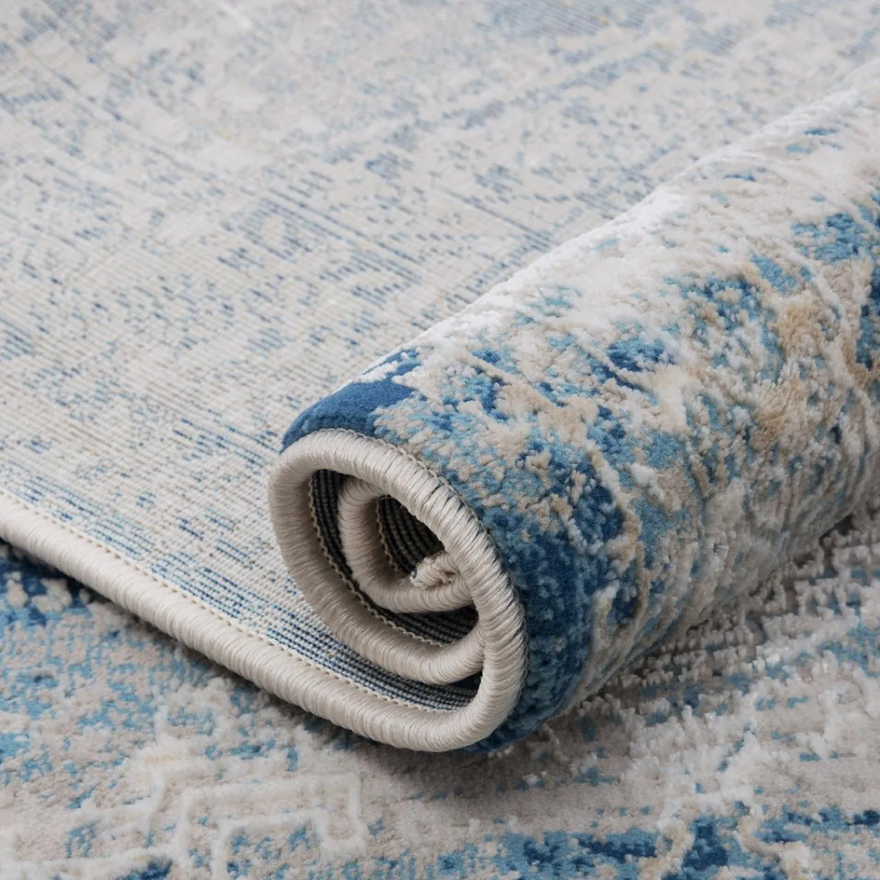 Dywan vintage niebieski ALMERA 80x140 cm