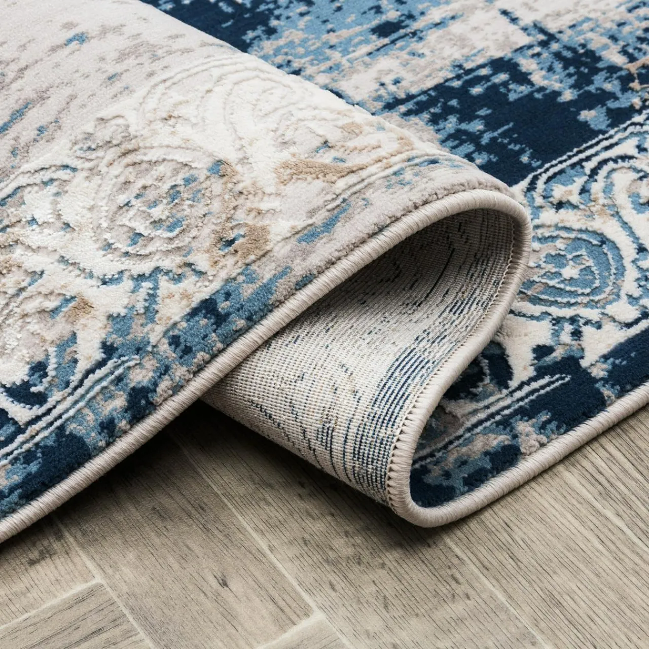 Dywany Z Krótkim Włosiem| Dywan vintage niebieski MONAKO 120x170 cm