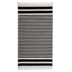 Dywan w biało-czarne pasy BERGEN 80x150 cm
