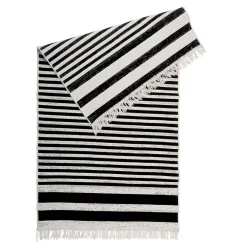 Dywan w biało-czarne pasy BERGEN 80x150 cm