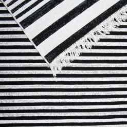 Dywan w biało-czarne pasy BERGEN 80x150 cm