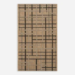 Dywaniki|inny Dywan w kratę beżowy JUTA 50x80 cm