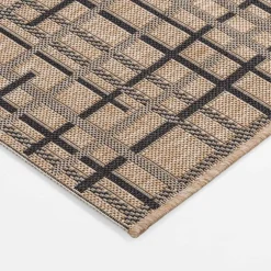 Dywaniki|inny Dywan w kratę beżowy JUTA 50x80 cm