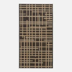 inny Dywan w kratę czarny JUTA 80x150 cm