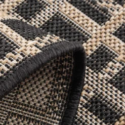 inny Dywan w kratę czarny JUTA 80x150 cm