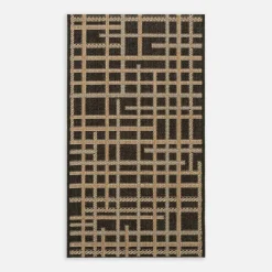 Dywaniki|inny Dywan w kratę czarny JUTA 60x100 cm