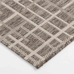 Dywaniki|inny Dywan w kratę szary JUTA 50x80 cm