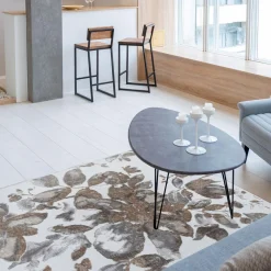 Dywan w kwiaty beżowy SALSA 67x120 cm