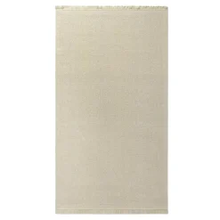 Chodniki|Dywany Wełniane| Dywan wełniany z frędzlami jasnobeżowy WOOL 80x150 cm