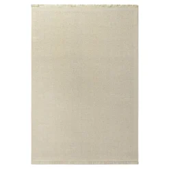 Dywan wełniany z frędzlami jasnobeżowy WOOL 120x170 cm