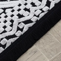 Dywan z frędzlami - czarny ETNA 60x100 cm