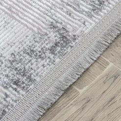 Chodniki|Dywany Z Krótkim Włosiem| Dywan z frędzlami - jasnoszary KASHMIR 80x150 cm