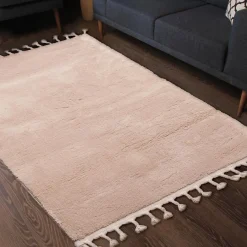Dywany Z Krótkim Włosiem| Dywan z frędzlami beżowy PULLY 120x170 cm