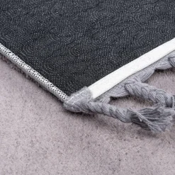 Dywany Z Krótkim Włosiem| Dywan z frędzlami szary PULLY 120x170 cm