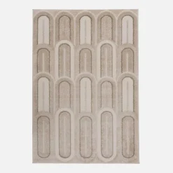 Dywan z geometrycznym wzorem beżowy BRELA 120x170 cm