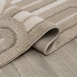 Dywan z geometrycznym wzorem beżowy BRELA 120x170 cm