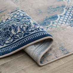 Dywan z orientalnym wzorem niebieski ALMERA 80x140 cm