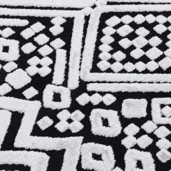 Dywan z połyskującym wzorem 3D czarne frędzle ETNA 80x150 cm