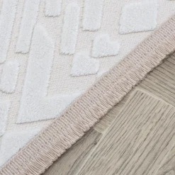 Dywan z połyskującym wzorem 3D kremowy ETNA 80x150 cm