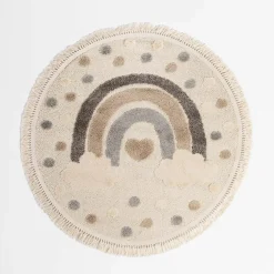 Dzieci inny Dywan z tęczą ciemny kremowy CLUDI 120 cm