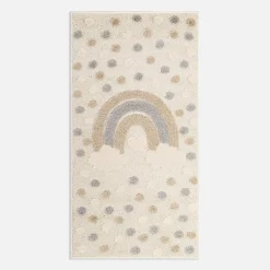 Dzieci inny Dywan z tęczą jasny kremowy CLUDI 80x150 cm