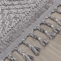 Dywan zewnętrzny szary karo BOUCLE 80x150 cm