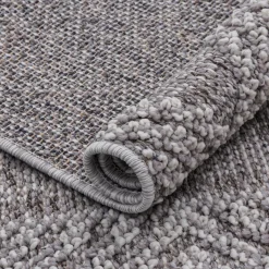 Dywan zewnętrzny szary karo BOUCLE 80x150 cm