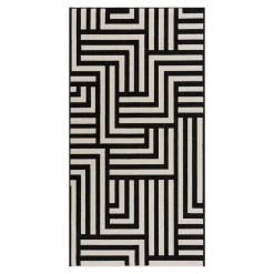 Dywan zewnętrzny z czarnym wzorem STIARNA 80x150 cm