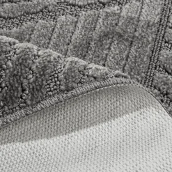 inny Dywanik łazienkowy geometryczny szary SIENA 50x80 cm