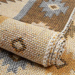 Dywaniki| Dywanik dwustronny z frędzlami miodowy ALBORG 60x120 cm