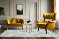 Dywaniki|inny Dywanik geometryczny szary TULSA 60x100 cm