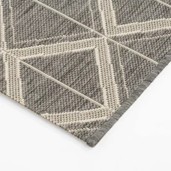 Dywaniki|Dywany Zewnętrzne| Dywanik geometryczny szary JUTA 50x80 cm