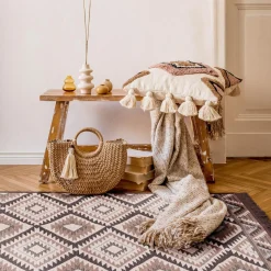 inny Dywanik w aztecki wzór beżowy ALBORG 50x80 cm