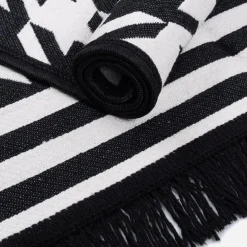 inny Dywanik w pepitkę czarno-biały ALBORG 50x80 cm