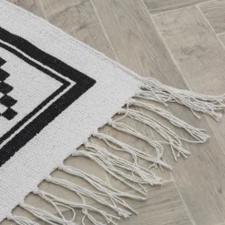 Dywaniki| Dywanik w romby biało-czarny SCANDI 50x80 cm