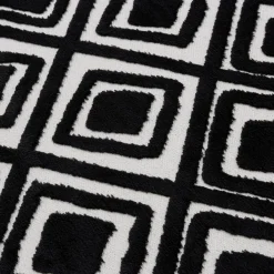 Dywaniki| Dywanik z połyskującym wzorem 3D czarne romby ETNA 60x100 cm