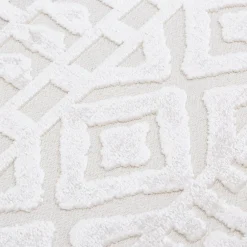 Dywanik z połyskującym wzorem 3D beżowy ETNA 60x100 cm